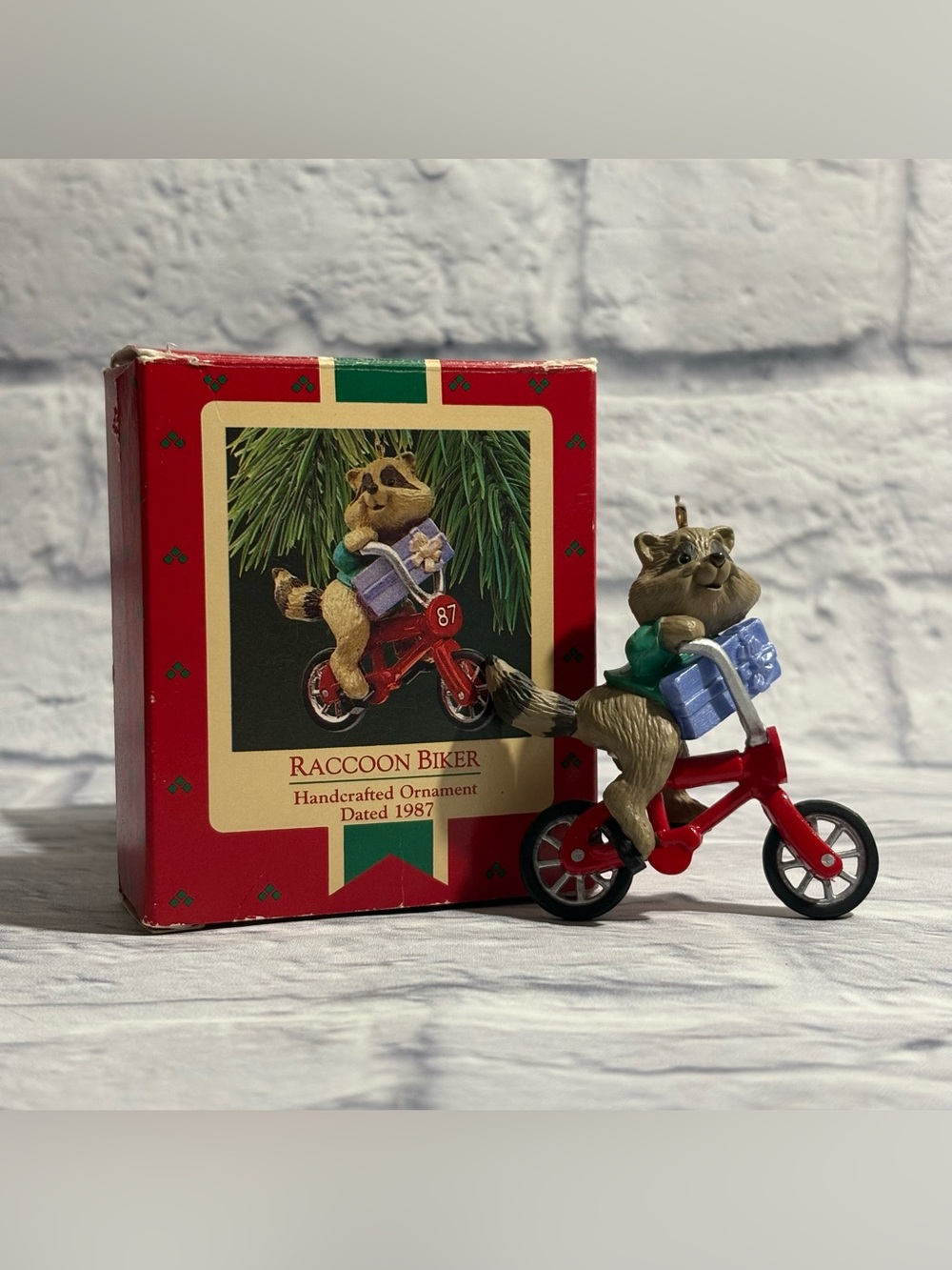 Vintage 1987 Hallmark Keepsake “Raccoon Biker” ornament